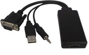 Microware VGA Male to High Definition Female with Sound HDMI Cable