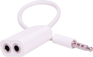 AutoKraftZ Premium 3.5mm Stereo Audio Male to 2 x 3.5mm Female Earphone Splitter Cable for iPod iPhone iPad - White Headphone Splitter