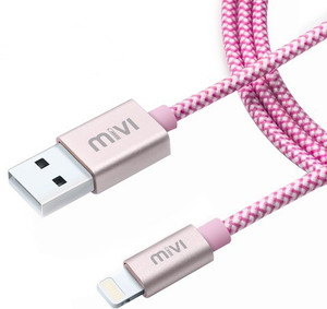 Mivi MFi Certified 6ft long Nylon Braided Original Lightning Cable