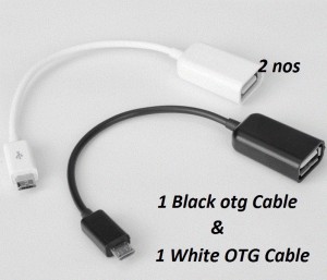 99 Gems Black & White Micro USB OTG Cable
