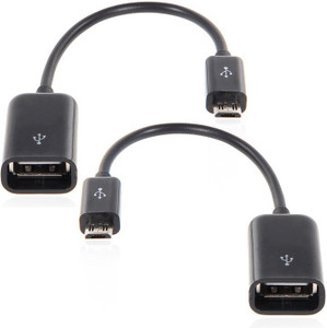 Techvik Pack of 2 Mobile Tablet Smart Phones Compatible Micro USB OTG Cable