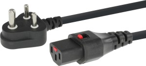 MX IEC C13 WITH LOCK AC FEMALE to 3 Pin INDIAN Plug 5 Amp Power Cable Lead Cord For Computer / Printer / Desktop / PC / SMPS 5 Mtrs 3X0.75 SQ MM Power Cord