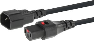 MX IEC C13 WITH LOCK AC FEMALE toIEC C14 MALE 10 Amps Power Cable Lead Cord For Computer / Printer / Desktop / PC / SMPS 3 Mtr 3X 0.75 SQ MM Power Cord