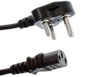 Techvik 3 Pin Power Supply Cable for PC Desktop Monitor Printer - 1.5 Meter Power Cord