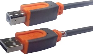 POVO CLASSIC USB Printer Cable 5 Mtr - ORANGE-GREY 305139 Power Sharing Cable