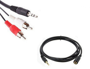 De Techinn Stereo Audio Aux Male to Female Extension 1.5 meter With Speaker AUX male to 2 RCA Audio Video Cable