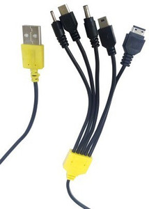 De Techinn 5 In 1 Multi Pin Charger Universal Travel Mobile Smart Phones USB Charging Sync & Charge Cable