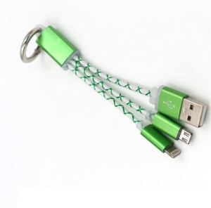 BB4 2 in 1 Micro USB + 8 Pin Lightning TO USB 3.0 for LIGHTNING PIN Android KEYCHAIN Sync & Charge Cable