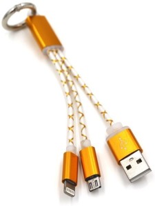 BB4 2 in 1 Micro USB + 8 Pin Lightning TO USB 3.0 for iPhone Android KEYCHAIN Sync & Charge Cable
