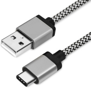 99 Gems 1.2 Meter Nylon Braided Tangle Free USB Type A to USB C Sync & Charge Cable