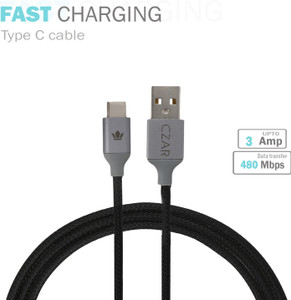 Czar Braided (USB 2.0) 1 mtr (Black) USB C Type Cable