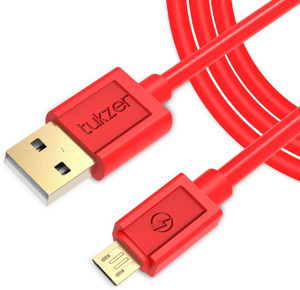 Tukzer Gold Plated (6.5 Feet/ 2 Meter) - High Speed, Quick Charge 2.4 Amp & Data Sync USB Cable