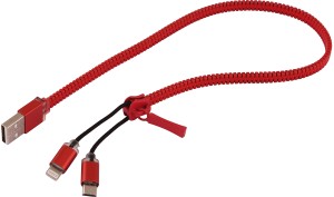 eGizmos 2 in 1 Zipper Cable - Micro USB and Lightning ( 8 pin) Dual USB Cable