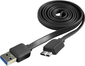 Cliptec OCC123BK Slim Flat USB 3.0 for Samsung Galaxy Note (Power & Data) USB Cable