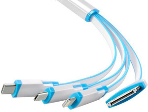 ROQ Type C With Micro USB + Lightning 8 pin + Iphone Ipad 5 in 1 Charging USB Cable