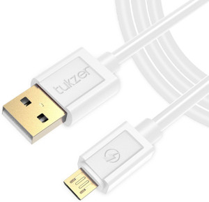 Tukzer Gold Plated (6.5 Feet/ 2 Meter) - High Speed, Quick Charge 2.4 Amp & Data Sync USB Cable