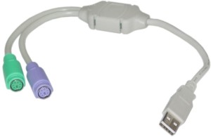 ADMI PS/2 Converter Adapter for Keyboard Mouse (Grey) USB Cable