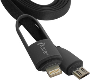 iKare Premium 2-in-1 Lightning Cable with 8 Pin & Micro USB Connectors for iPhone 6 6 Plus 5 5s 5c, iPad Air mini, iPod 5, Sumsung, HTC, Motorola, Nokia C-401 USB Cable