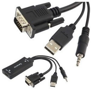 JDK Smacc VGA + AUDIO TO HDMI ADAPTER 0.15M (USB powered) USB Cable