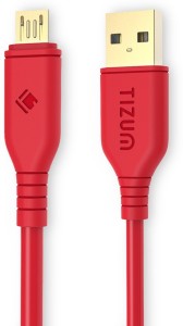 TIZUM Gold Plated (4 Feet/ 1.2 Meters) - Quick Charge 2.4 Amp, High Speed & Data Sync USB Cable