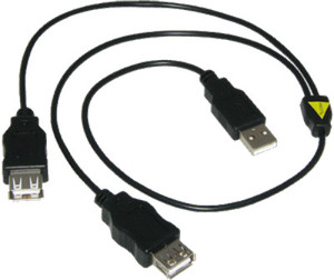 Amzer 90027 Handy USB to Dual USB Splitter Charge Cable