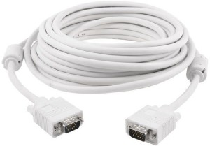 Qthreee White 5M High Quality 15 PIN Male to Male VGA Cable