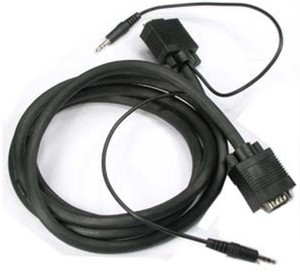 TechGear 35ft TV Monitor With 3.5mm Audio Stereo Male VGA Cable