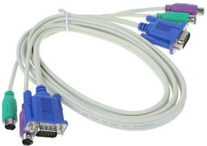 TechGear Kvm Male PS2 Mouse Keyboard Connect VGA Cable