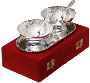 Being Nawab Silver Brass Bowl Set