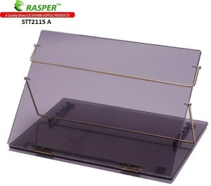 rasper acrylic table top elevator 1 compartments (standard size 21x15 inches) premium quality with 1 year warranty acrylic reading desk(smoke black, crystal clear) STT2115A-8MM