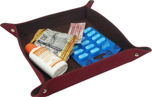 Essart 1 Compartments Leather Desk Organizer Maroon Best Price In