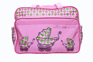 Kiwi Baby Pink Cot Print Diaper Bag