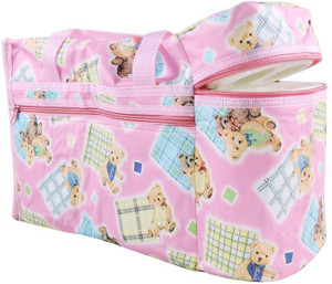 Wishkey Premium Multi Purpose Teddy Bear Printed Pink Nursery Bag