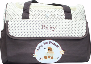 Kiwi Brown Mini Polka Dots Diaper Bag