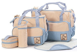 Baby Bucket Baby Bucket 5pcs/set Baby Diaper Bag Nappy Mummy Bag Print Maternity Handbag Changing Baby Messenger Bag Diaper Beg