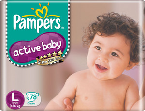 Pampers Active Baby Diapers Taped Large Size