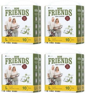 Friends Easy Adult Diapers 4 Packs of 10 Diapers Each - L