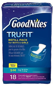 GoodNites Tru-Fit Real Underwear Disposable Absorbent Inserts Refill Pack - S