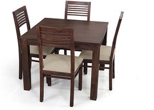 Urban Ladder Arabia Square - Zella Solid Wood 4 Seater Dining Set