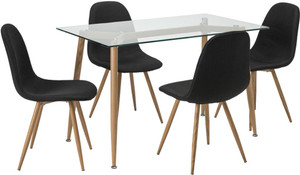 Durian AZTEC Glass 4 Seater Dining Set