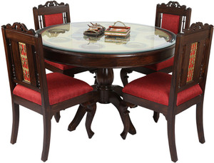 ExclusiveLane Solid Wood 4 Seater Dining Set