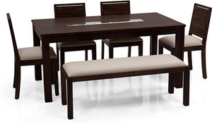 Urban Ladder Brighton - Oribi - Bench Solid Wood 6 Seater Dining Set