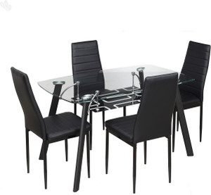 RoyalOak Milan Metal 4 Seater Dining Set
