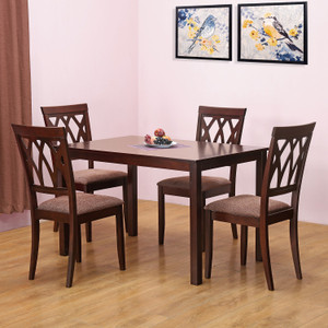 @home by Nilkamal PEAK Solid Wood 4 Seater Dining Set
