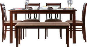 HomeTown Stella Solid Wood 6 Seater Dining Set