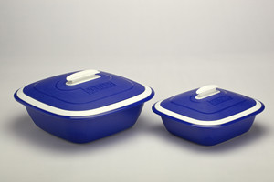 Cutting Edge Solitaire 2pc set big n small,1250&3000 ml Blue Pack of 2 Casserole Set