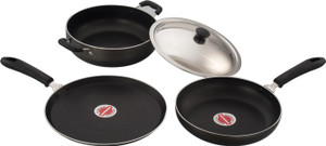 sowbaghya 3Pcs Gift Set Induction Base Non-Stick Cookware Dinner Set
