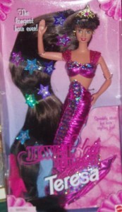 BARBIE 1995 Jewel Hair Mermaid Teresa Barbie Doll in Pink with