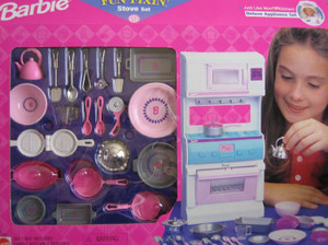 BARBIE Fun Fixin Stove Set w Pots Pans Accessories Fun Fixin