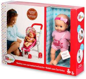 FISHER PRICE Little Mommy Bebita Doll With Stroller Little